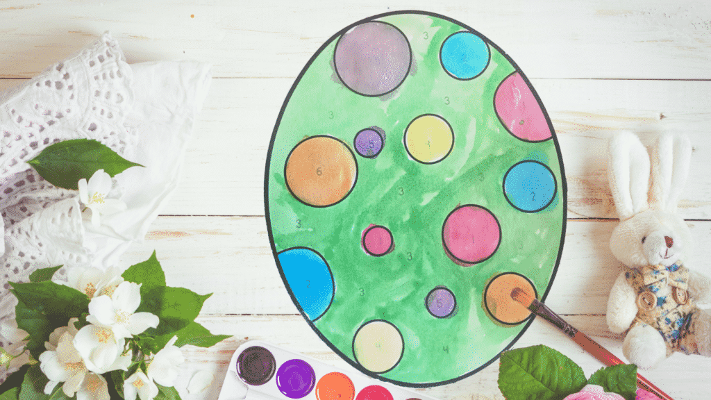 Paint by Number easy eater egg craft | A quick and mess free craft that turns out beautifully.