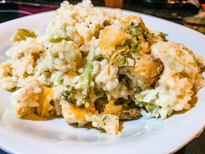 Chicken Broccoli Alfredo Casserole with Cauliflower Rice
